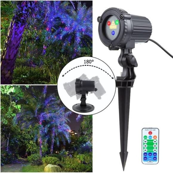 Laser Christmas Lights, Garden Laser Lights Projector, 3 Color Red Green Blue - Picture 3 of 6